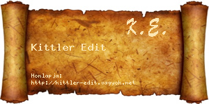 Kittler Edit névjegykártya