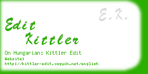 edit kittler business card